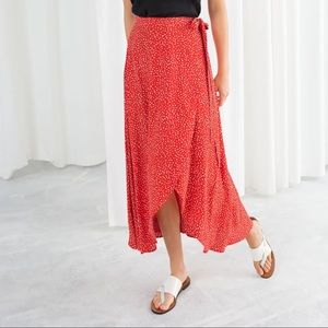 And Other Stories Asymmetrical Wrap Polka Dot skirt